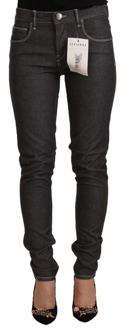 Acht - Chic Mid Waist Skinny Black Jeans