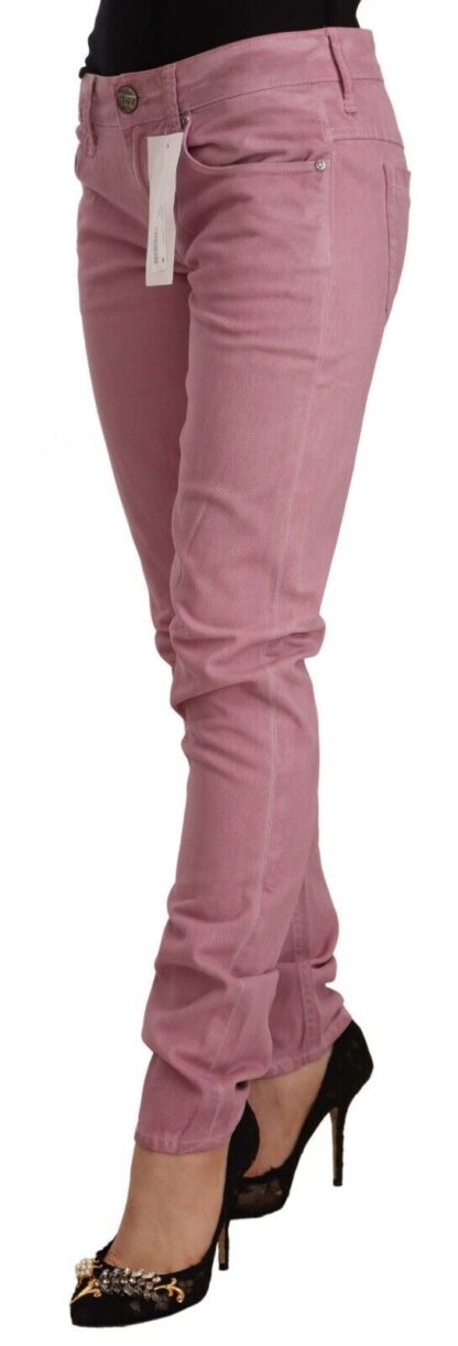 Acht - Elegant Pink Slim Fit Denim Jeans