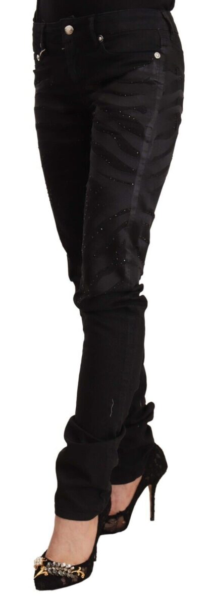 Just Cavalli - Elegant Black Slim Fit Embellished Jeans