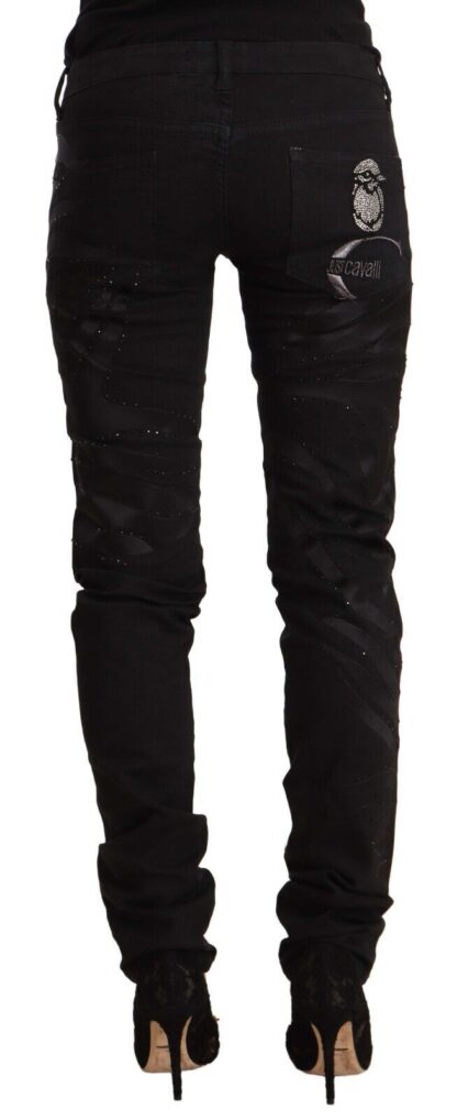 Just Cavalli - Elegant Black Slim Fit Embellished Jeans