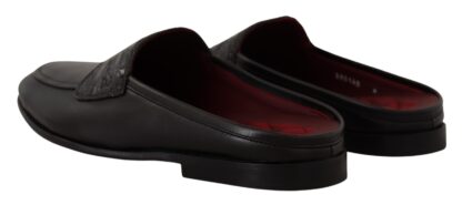 Dolce & Gabbana - Exquisite Black & Burgundy Leather Slides