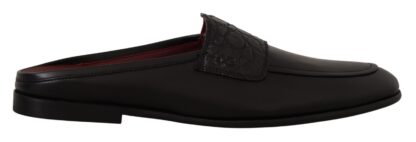 Dolce & Gabbana - Exquisite Black & Burgundy Leather Slides