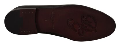 Dolce & Gabbana - Exquisite Black & Burgundy Leather Slides