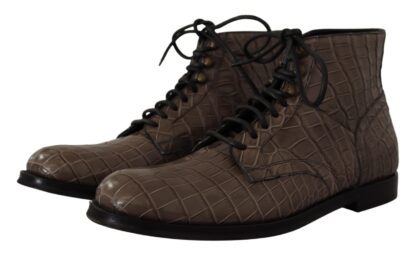 Dolce & Gabbana - Elegant Crocodile Derby Brogue Boots