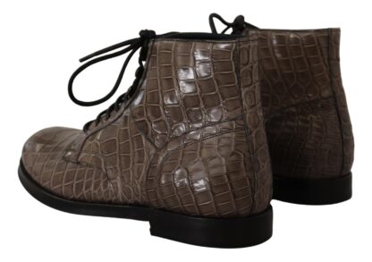 Dolce & Gabbana - Elegant Crocodile Derby Brogue Boots