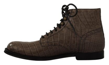 Dolce & Gabbana - Elegant Crocodile Derby Brogue Boots