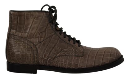 Dolce & Gabbana - Elegant Crocodile Derby Brogue Boots