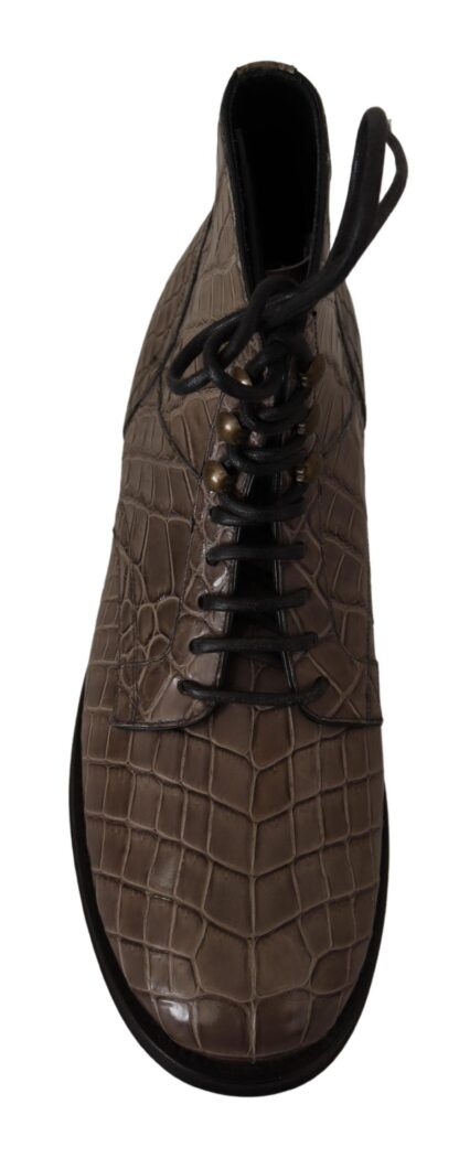 Dolce & Gabbana - Elegant Crocodile Derby Brogue Boots