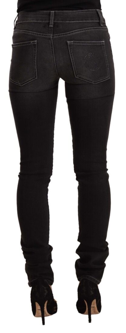 GF Ferre - Chic Black Washed Slim Fit Mid Waist Jeans