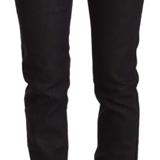 GF Ferre - Chic Black Washed Slim Fit Mid Waist Jeans