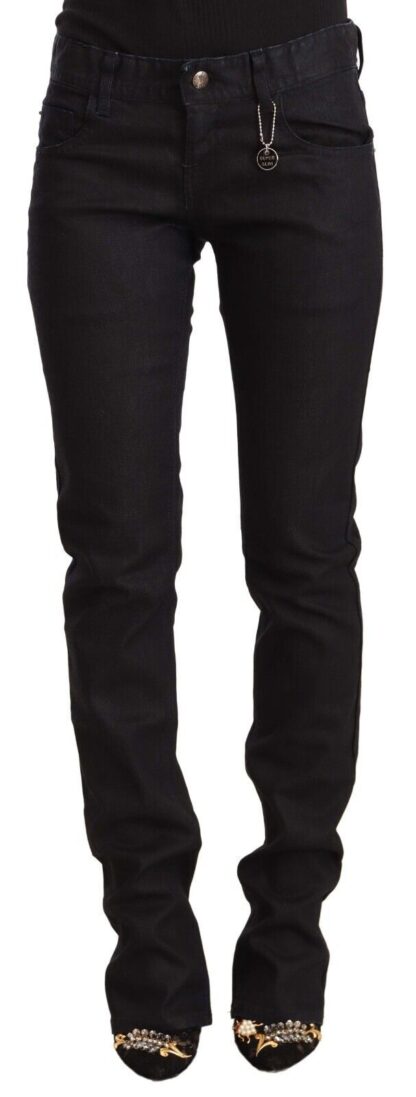 Costume National - Sleek Mid-Waist Slim-Fit Black Jeans