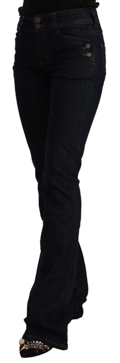 John Galliano - Chic Flared Mid-Waist Black Jeans