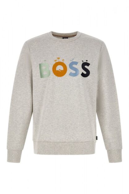 Hugo Boss - Elegant Grey Round Neck Cotton Sweatshirt