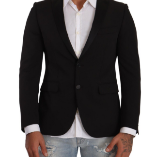 FRADI - Slim Fit Notch Lapel Blazer in Dark Blue