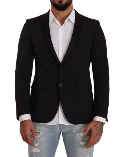 FRADI - Elegant Black Slimfit Peak Lapel Blazer