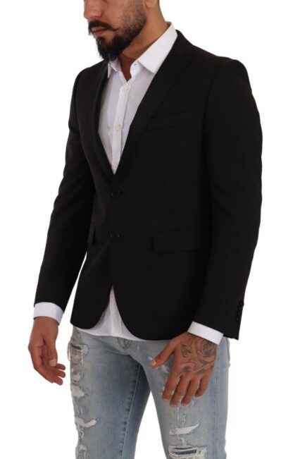 FRADI - Elegant Black Slimfit Peak Lapel Blazer