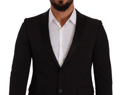 FRADI - Elegant Black Slimfit Peak Lapel Blazer