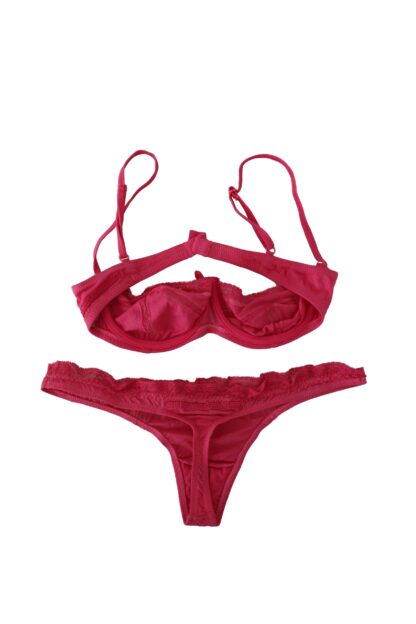 Ermanno Scervino - Chic Dark Pink Lace Cotton Lingerie Set