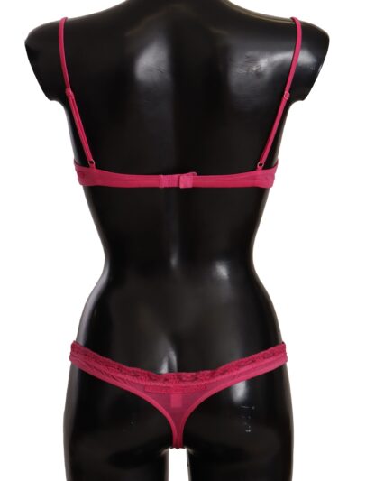 Ermanno Scervino - Chic Dark Pink Lace Cotton Lingerie Set