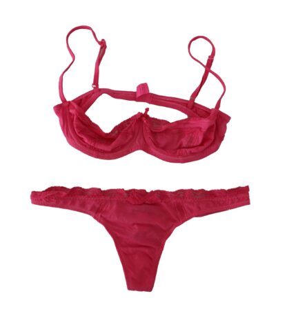 Ermanno Scervino - Chic Dark Pink Lace Cotton Lingerie Set