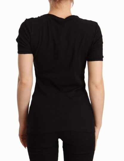 Dolce & Gabbana - Elegant Black Cotton Short Sleeve Top