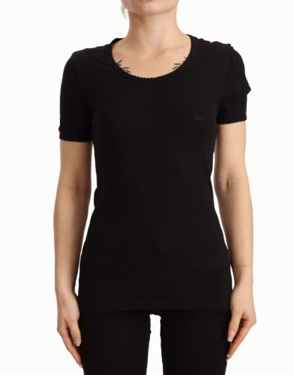 Dolce & Gabbana - Elegant Black Cotton Short Sleeve Top