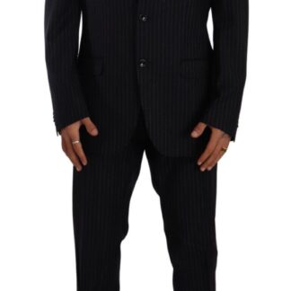 Dolce & Gabbana - Elegant Black Striped Wool Suit