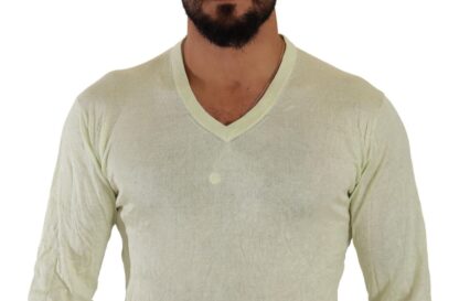 Domenico Tagliente - Elegant Silk V-Neck Pullover Sweater