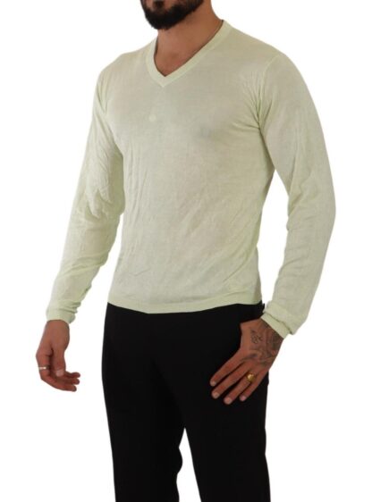 Domenico Tagliente - Elegant Silk V-Neck Pullover Sweater