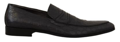 Dolce & Gabbana - Exquisite Black & Gray Crocodile Loafers