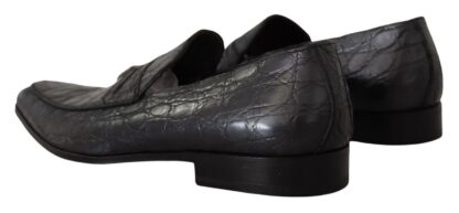 Dolce & Gabbana - Exquisite Black & Gray Crocodile Loafers