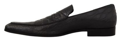 Dolce & Gabbana - Exquisite Black & Gray Crocodile Loafers