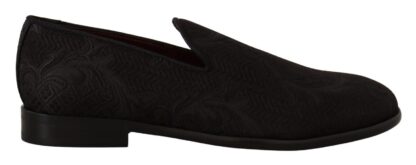 Dolce & Gabbana - Black Floral Brocade Slippers