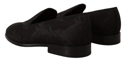 Dolce & Gabbana - Black Floral Brocade Slippers