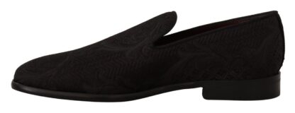 Dolce & Gabbana - Black Floral Brocade Slippers