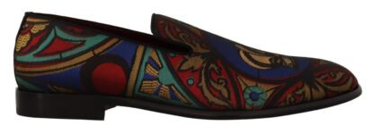 Dolce & Gabbana - Multicolor Jacquard Slide-On Loafer Slippers