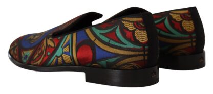 Dolce & Gabbana - Multicolor Jacquard Slide-On Loafer Slippers