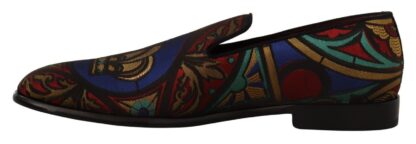 Dolce & Gabbana - Multicolor Jacquard Slide-On Loafer Slippers