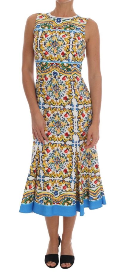 Dolce & Gabbana - Majolica Print Midi Sheath Dress