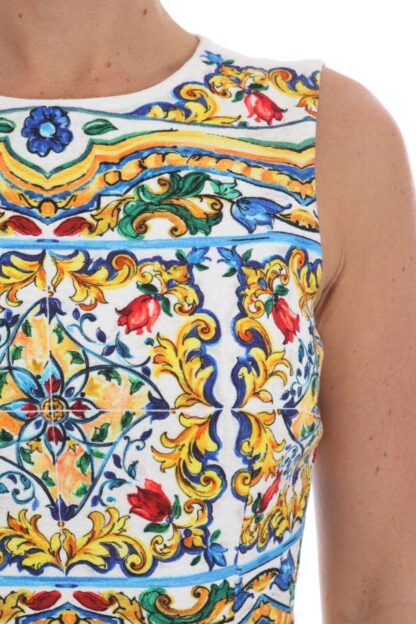 Dolce & Gabbana - Majolica Print Midi Sheath Dress