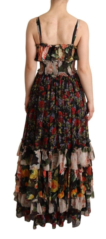 Dolce & Gabbana - Exquisite Floral Empire Silk Long Dress