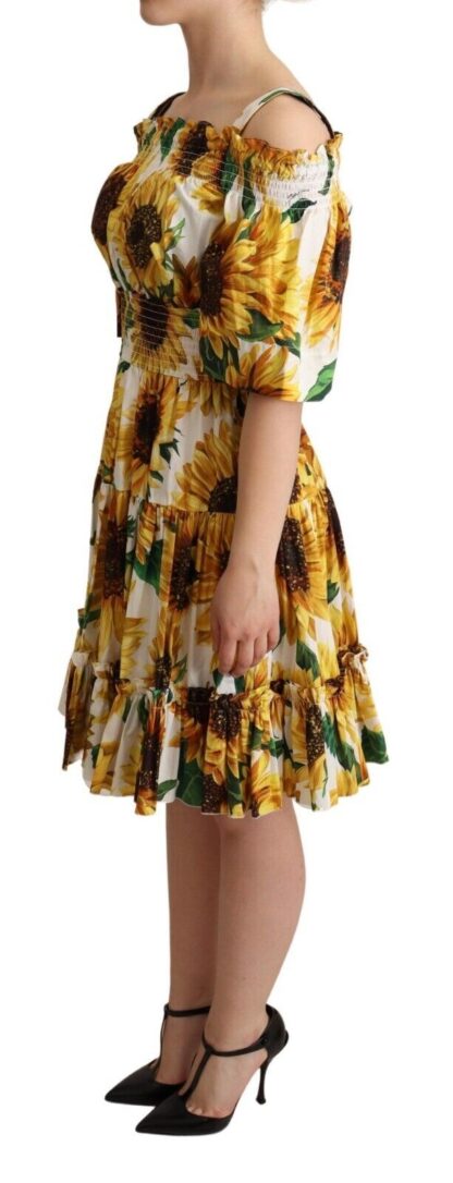 Dolce & Gabbana - Elegant Sunflower Open Shoulder Dress