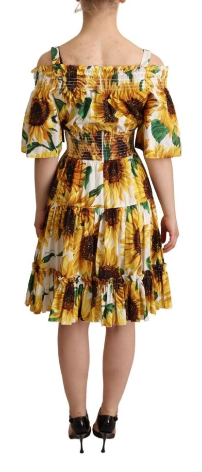 Dolce & Gabbana - Elegant Sunflower Open Shoulder Dress