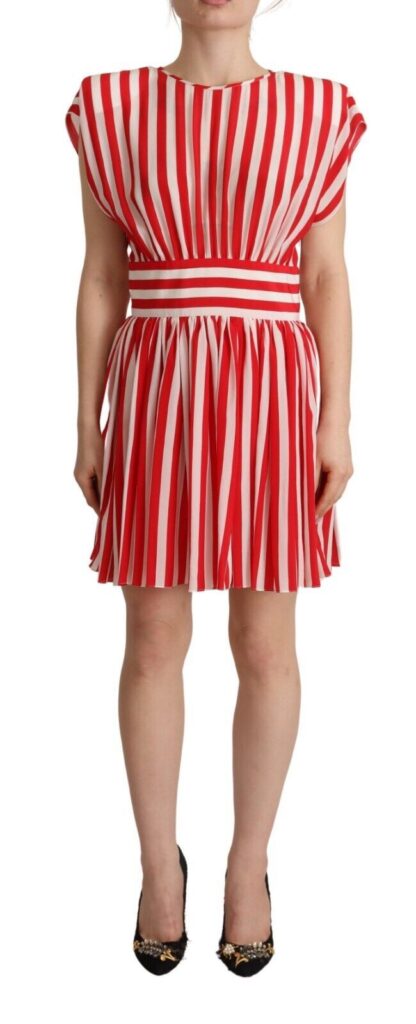 Dolce & Gabbana - Elegant Striped Silk A-Line Mini Dress