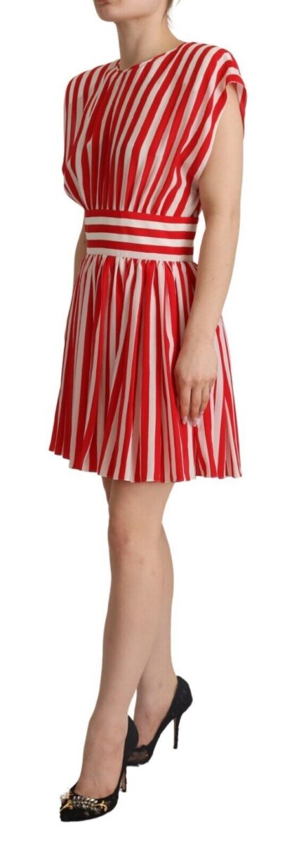 Dolce & Gabbana - Elegant Striped Silk A-Line Mini Dress