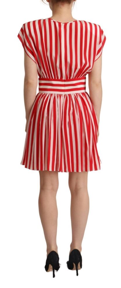 Dolce & Gabbana - Elegant Striped Silk A-Line Mini Dress