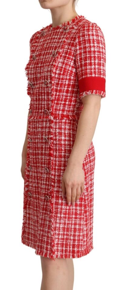 Dolce & Gabbana - Chic Checkered Sheath Knee-Length Dress