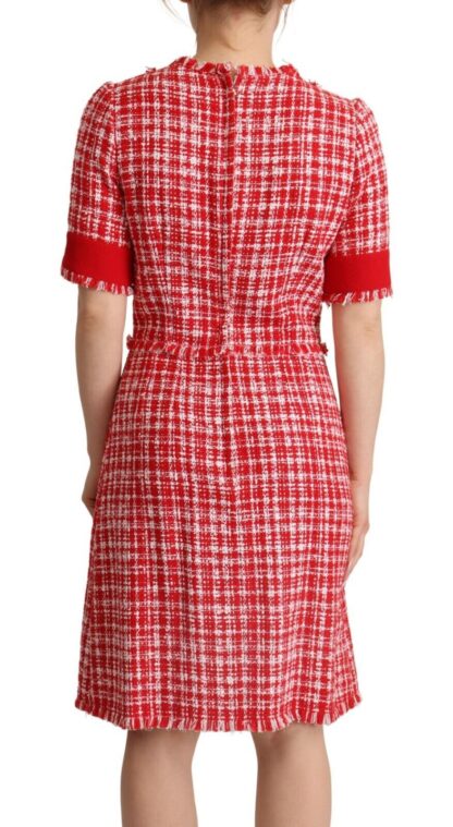 Dolce & Gabbana - Chic Checkered Sheath Knee-Length Dress