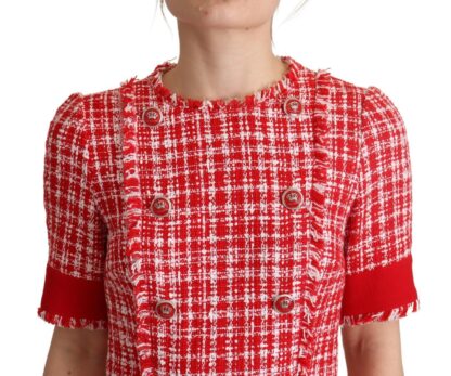 Dolce & Gabbana - Chic Checkered Sheath Knee-Length Dress