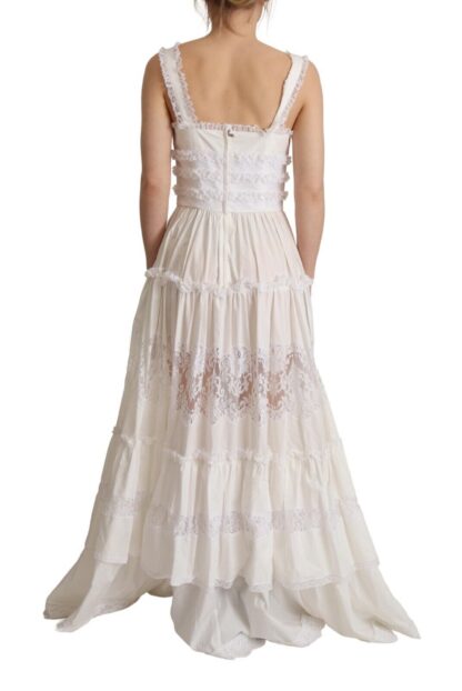 Dolce & Gabbana - Elegant White A-Line Tiered Maxi Dress